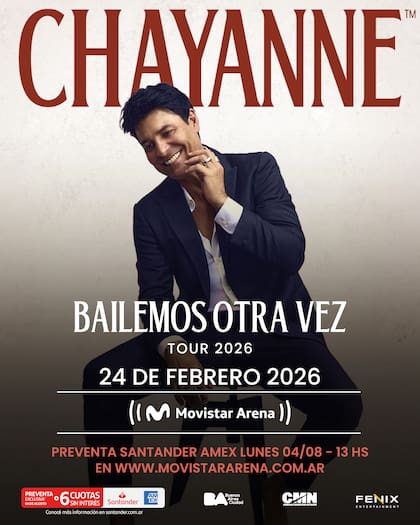 Chayanne se presenta en Buenos Aires el 24 de febrero de 2026