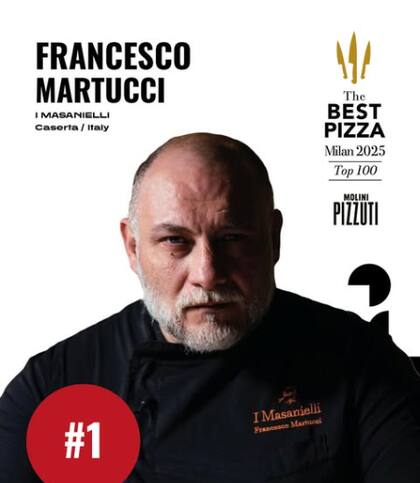 Chef Francesco Martucci gana el primer lugar de The Best Pizza 2025 por su restaurante "I Masanielli" en Caserta, Italia (Instagram/@francescomartucciland)