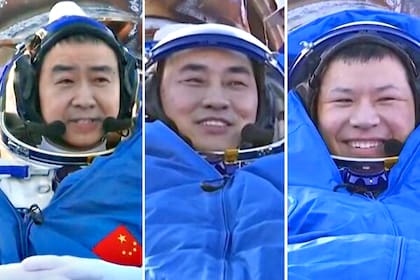Chen Dong, Chen Zhongrui y Wang Jie, la tripulación del Shenzhou-20 que regresó a la Tierra