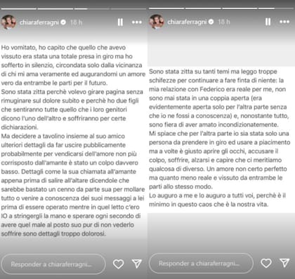 Chiara Ferragni habló de su separación de Fedez (Foto: Instagram @chiaraferragni)