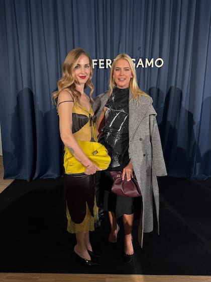 Chiara Ferragni y Valeria Mazza en el desfile de Ferragamo en Milan Fashion Week