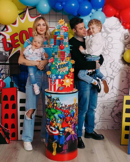 Chiara y Fedez celebraron el cumpleaños de sus dos hijos, Leo y Vittoria, de 4 y 1 año, respectivamente