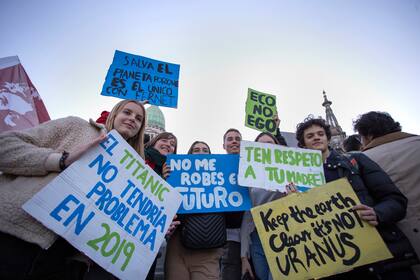 Chicos argentinos se suman a la manifestación mundial por el cambio climático, el 24 del mes pasado