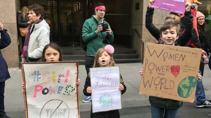Chicos en la manifestación