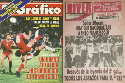 Las tapas de las revista El Gráfico y River que alabaron la maniobra del delantero uruguayo