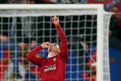 Chimy Ávila festeja, el argentino fue el héroe de Osasuna