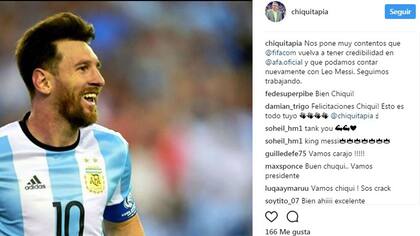 Chiqui Tapia se expresó en Instragram