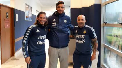 Chiquito Romero con Sampaoli y Beccacece