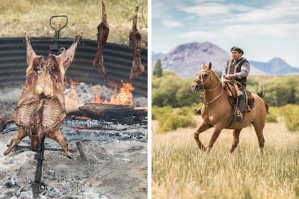 Chivo a la cruz y al hilo, atrás. Don Hugo Bravo, encargado de ganadería.