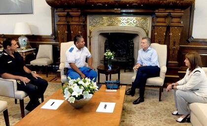 Macri recibió a Chocobar en la Casa Rosada