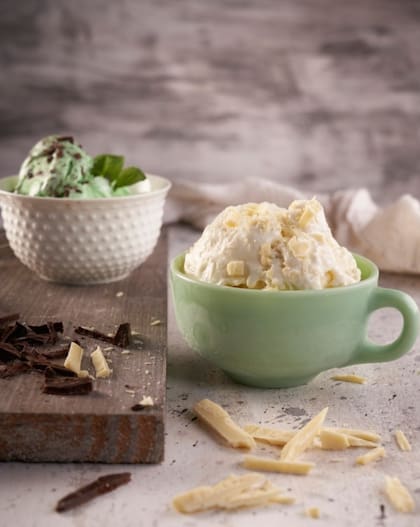 Chocolate blanco y menta granizada, dos sabores imbatibles en Saverio.