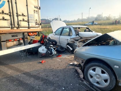 Choque múltiple en ruta 7.