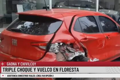 Choque y vuelco en Floresta