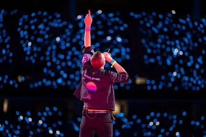 Chris Martin durante uno de los shows de Coldplay
