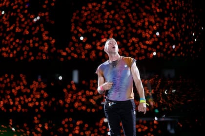 Chris Martin en el primer recital de Coldplay en Argentina este año