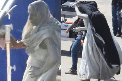 Christian Bale caracterizado como Gorr el Dios Carnicero en el rodaje de la cuarta película de Thor