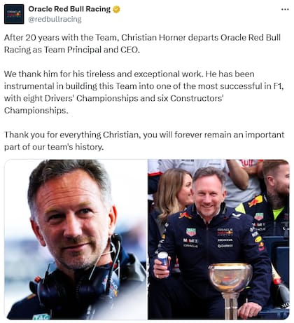 Christian Horner fue despedido de Red Bull