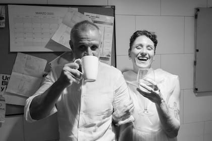 Christian Petersen y Sofía Zelaschi el día de su casamiento