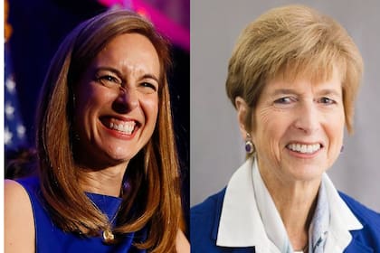 Christine Todd Whitman (derecha) fue elegida como 50.ª gobernadora del estado de Nueva Jersey el 3 de noviembre de 1993