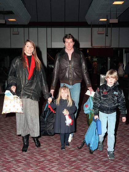 Christopher Reeve junto a su familia, en 1986
