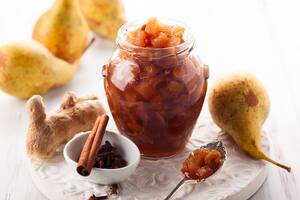 Pear,And,Ginger,Chutney,In,A,Jar