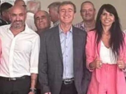 Ciccarelli, de camisa blanca, junto a los candidatos de LLA en Río Negro: Tortoriello y Villaverde