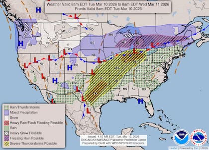 Ciclogénesis en los Grandes Lagos: se espera un entorno altamente inestable propicio para el desarrollo de tormentas supercelulares durante la tarde y noche