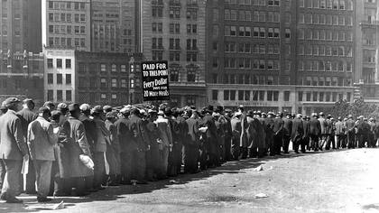 Cientos de miles de personas se quedaron sin empleo durante la Gran Depresión.