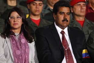 Cilia Flores, primera dama de Venezuela, junto a Nicolás Maduro