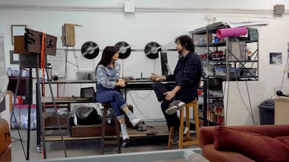 Ciliberti con Juan Sorrentino en su taller