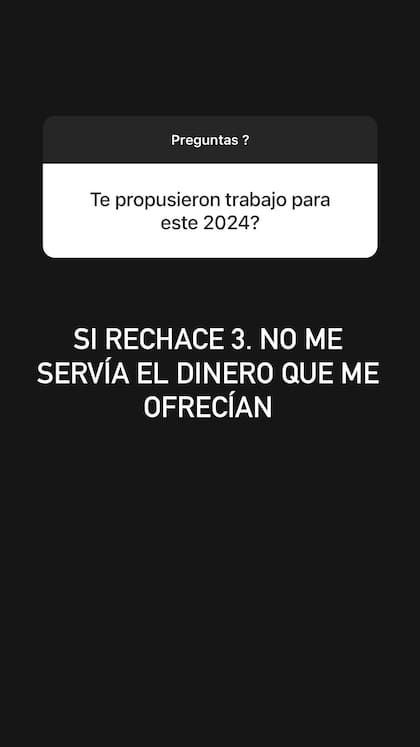 Cinthia Fernández contó por qué rechazó diferentes propuestas laborales para este 2024