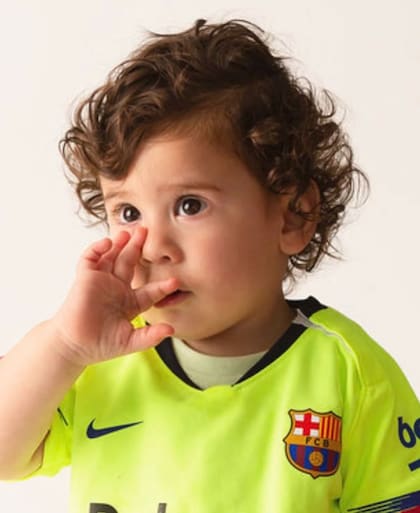 Ciro Messi de pequeño y con la camiseta del FC Barcelona (Foto: Instagram/@antonelaroccuzzo)