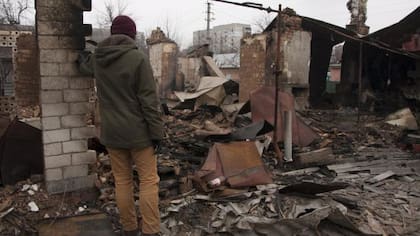 Ciudad ucraniana destruida ante los ataques rusos de las últimas semanas