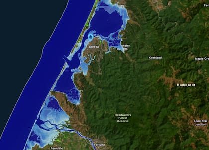 Ciudades que se inundarían si sube el nivel del mar en California (NOAA)