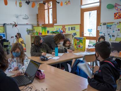 Clases en la escuela de Gósol