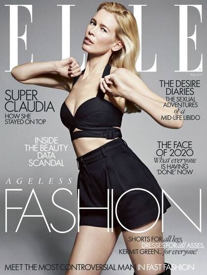 Claudia Schiffer, en la tapa de Elle, en su edición para Gran Bretaña