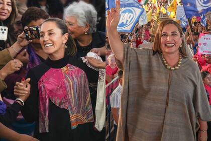 Claudia Sheinbaum (izquierda) y Xóchitl Gálvez (derecha) son las dos principales candidatas que buscan la Presidencia de México en 2024