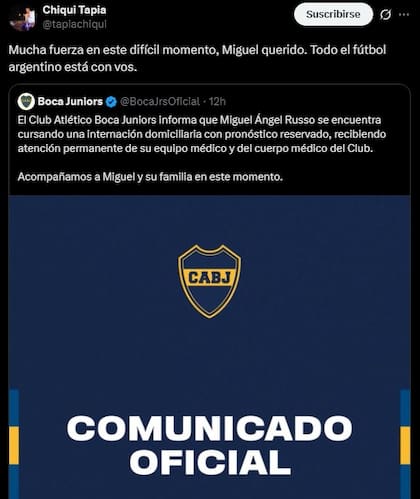 Claudio "Chiqui" Tapia manifestó su apoyo a Miguel Ángel Russo