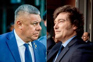 Claudio "Chiqui" Tapia, titular de la AFA, y el presidente Javier Milei