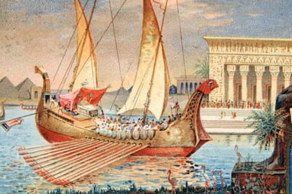 Cleopatra invitó a Julio César a hacer un viaje por el Nilo. Luego, tuvo a su hijo Cesarión o "pequeño César".