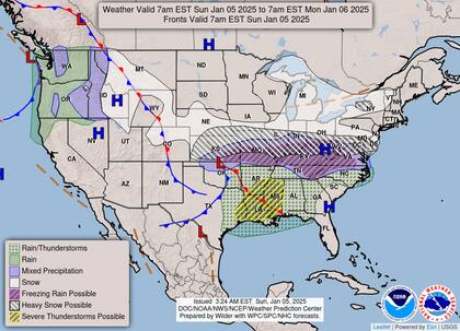 Clima en Estados Unidos para las próximas horas.