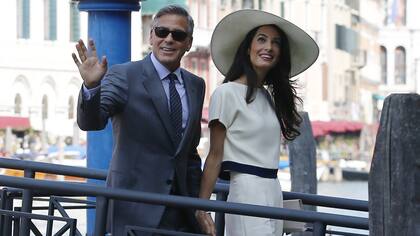 Clooney y Alamuddin, durante su romántico casamiento en Venecia, en septiembre de 2014