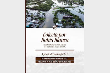 Clubes de fútbol organizaron colectas para los afectados por las inundaciones en Bahía Blanca