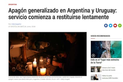 CNN en Español da cuenta de la falla masiva de energía e informa que el servicio volverá de manera lenta