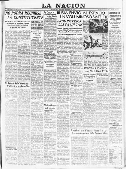 Cobertura de LA NACION del 4 de noviembre de 1957.