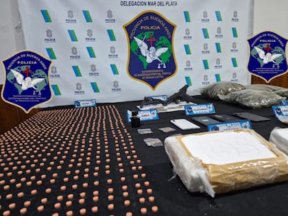 Cocaína, ketamina, éxtasis y otros estupefacientes incautados en el operativo “Mar del Sintético”