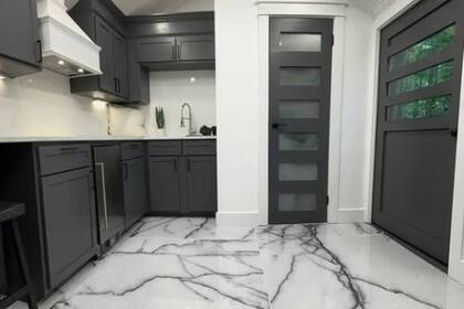 Cocina de lujo, para la tiny house del cobertizo