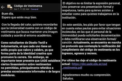 Código de vestimenta de la UADE