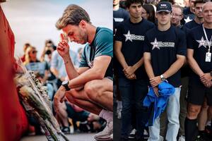 Colapinto dijo presente en el homenaje que encabezó su compañero de escudería (Foto: @f1)