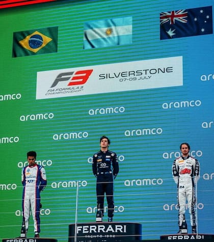 Colapinto en 2023, tras ganar la prueba de F3 en Silverstone: Williams ya pensaba a futuro